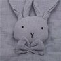 Jucarie textila, New Baby, Baby Rabbit, Pentru bebelusi, Moale, Din muselina, 100% bumbac,30x30 cm, Grey - 3
