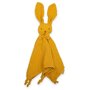 Jucarie textila, New Baby, Baby Rabbit, Pentru bebelusi, Moale, Din muselina, 100% bumbac,30x30 cm, Mustard