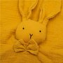 Jucarie textila, New Baby, Baby Rabbit, Pentru bebelusi, Moale, Din muselina, 100% bumbac,30x30 cm, Mustard - 3