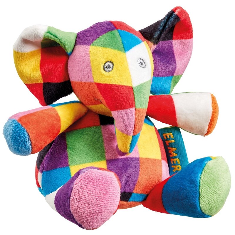 Rainbow designs – Jucarie zornaitoare din plus Elefantul Elmer, 14 cm Jucarii & Cadouri