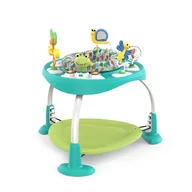 Black Friday - Reduceri Jumper interactiv, Bright Starts, Playful Pond 2 in 1, Scaun rotativ 360, Inaltime reglabila in 3 pozitii, Cu sunete si lumini, Cu 7 jucarii, Cu trambulina detasabila, 88x88 cm, 12 luni+, Multicolor Promotie