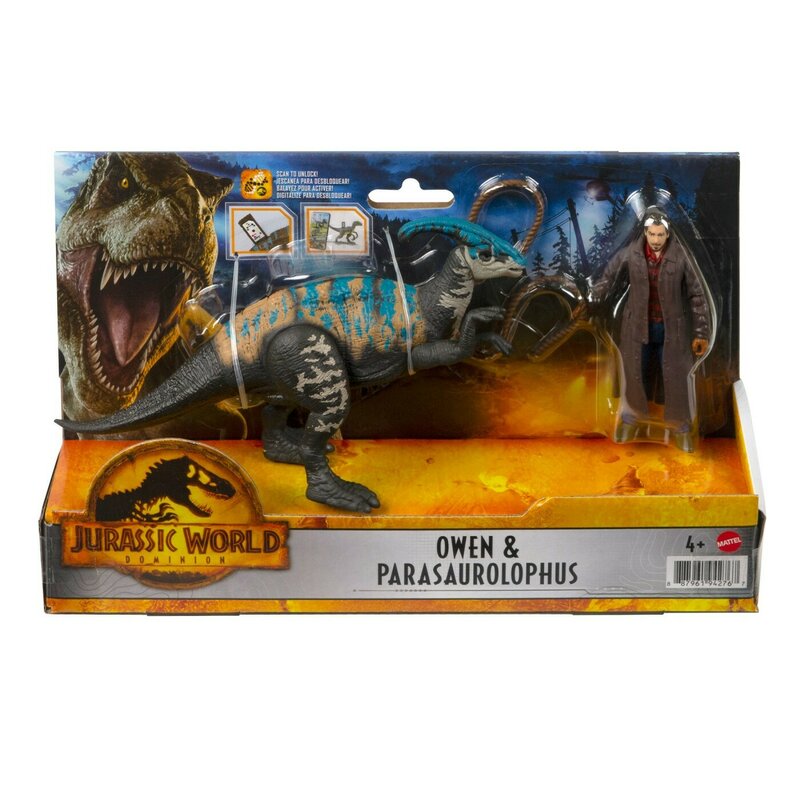 JURASSIC WORLD DOMINION SET 2 FIGURINE OWEN SI PARASAUROLOPHUS