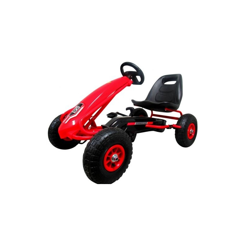 Kart cu pedale Gokart, 3-7 ani, roti gonflabile, G4 R-Sport - Rosu