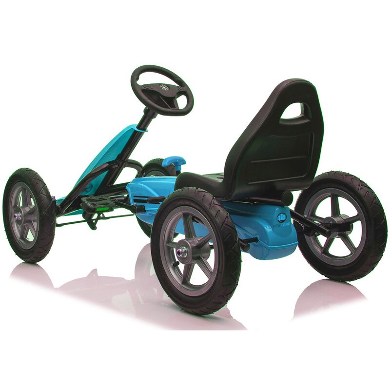 Kidscare - Kart cu pedale si roti gonflabile Karera Albastru