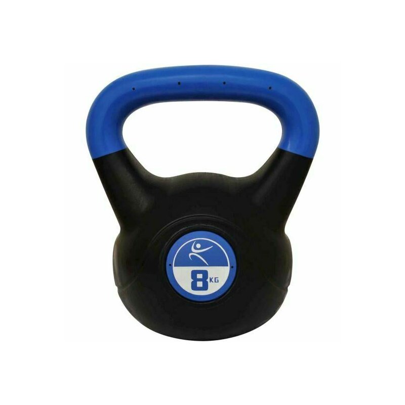 Dhs - gantera kettlebell 8kg, albastru-negru vinil