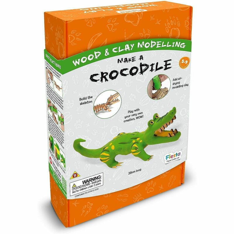 Fiesta crafts - kit constructie lemn si argila - crocodil