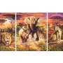 Simba - Pictura pe numere Cei 5 eroi ai africii , Schipper , 3 tablouri, Multicolor - 1