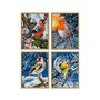 Simba - Pictura pe numere Iarna pasari zgribulite , Schipper , 4 tablouri, Multicolor - 8