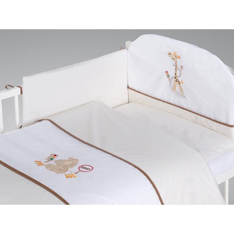 Klups - lenjerie patut copii safari giraffe 3 piese