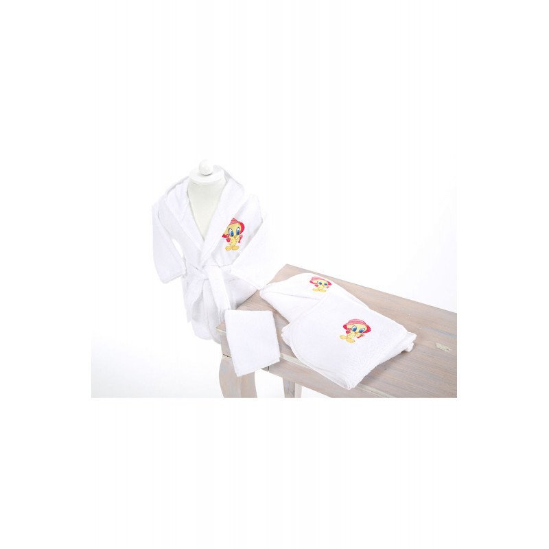 Kreis design - set de baie bambu 4 piese, 0-1 an tweety, alb