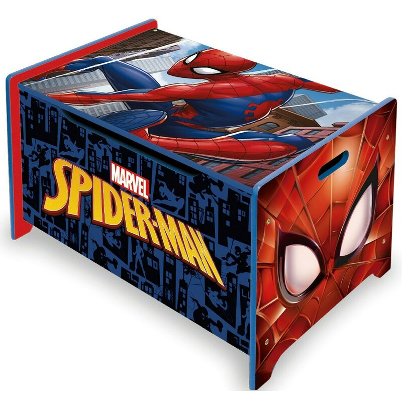 Cutie depozitare jucarii, din lemn pentru jucarii Spiderman