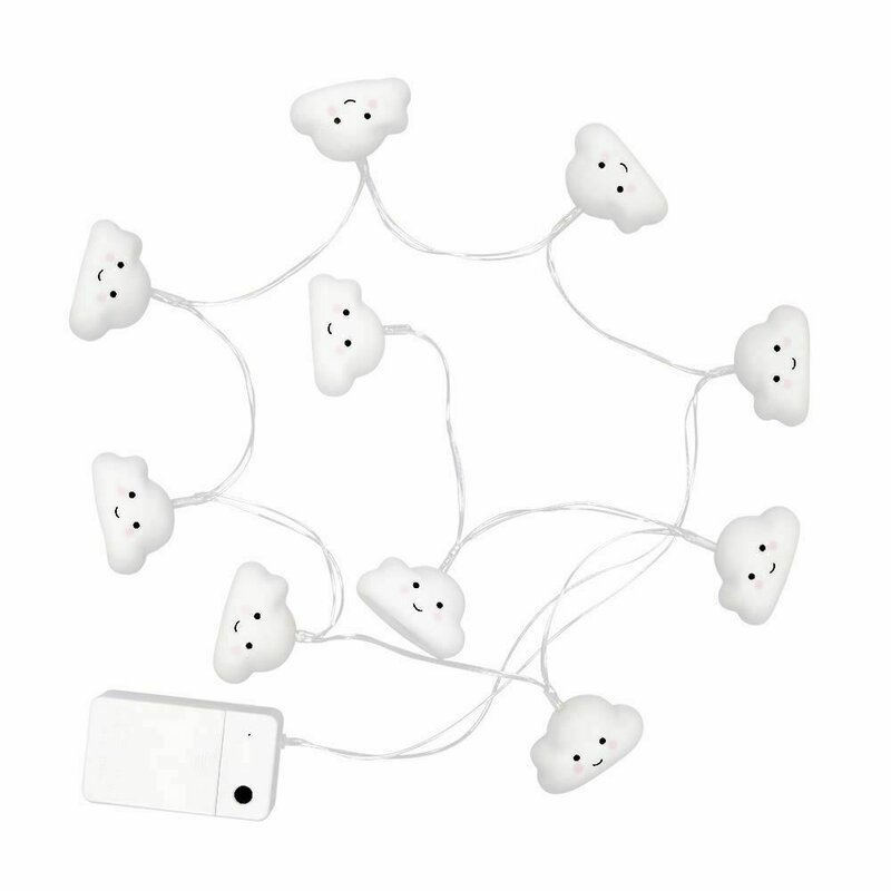 Reer - lampa de veghe ghirlanda, 10 led-uri, oprire cronometrata, forma nor, alba, lumilu string light cloud, 52180