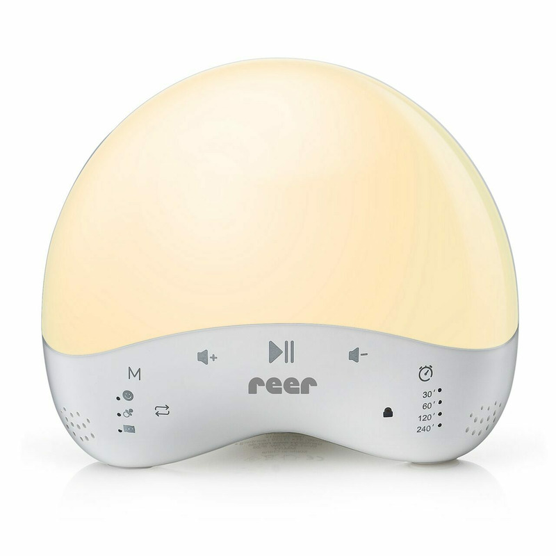 Lampa de veghe, Reer, MyMagic SmartLight, Cu 25 de sunete, Multicolora, Cu comunicare prin Wi-Fi cu smartphone, Temporizator, Alb