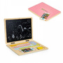 Laptop educational din lemn cu magnet si taste din lemn Ecotoys G068 - Roz - 2