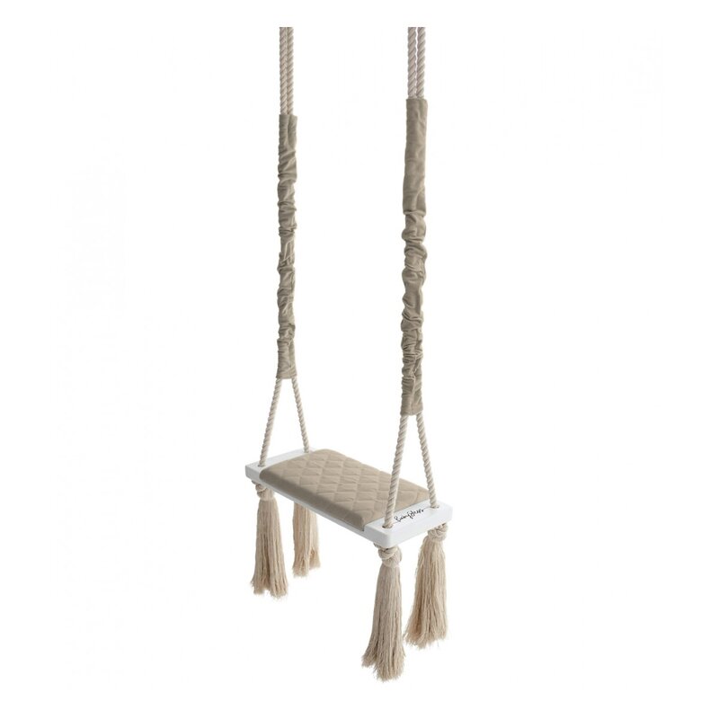 Leagan din lemn si spuma pentru copii WoodSwing by BabySteps, Catifea Velvet Bej