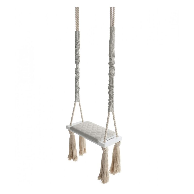 Leagan din lemn si spuma pentru copii WoodSwing by BabySteps, Catifea Velvet Ecri