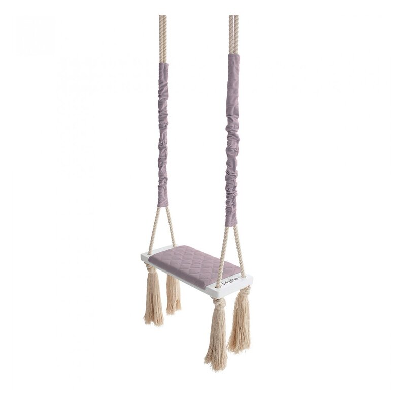 Leagan din lemn si spuma pentru copii WoodSwing by BabySteps, Catifea Velvet Sepia Rose