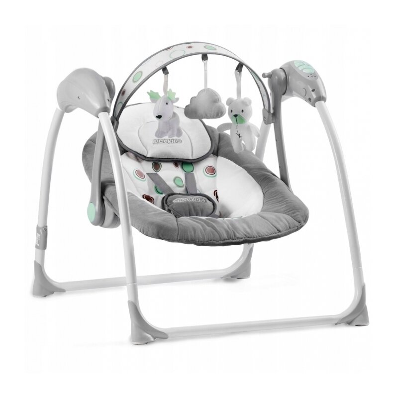 Ricokids - leagan , electric, cu muzica, 67x56 cm, gri