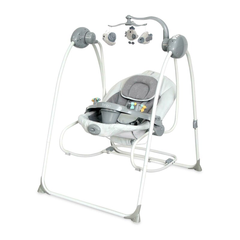 Lorelli - leagan tango electric, cu vibratii, cu melodii cool stars, 82x67 cm, gri