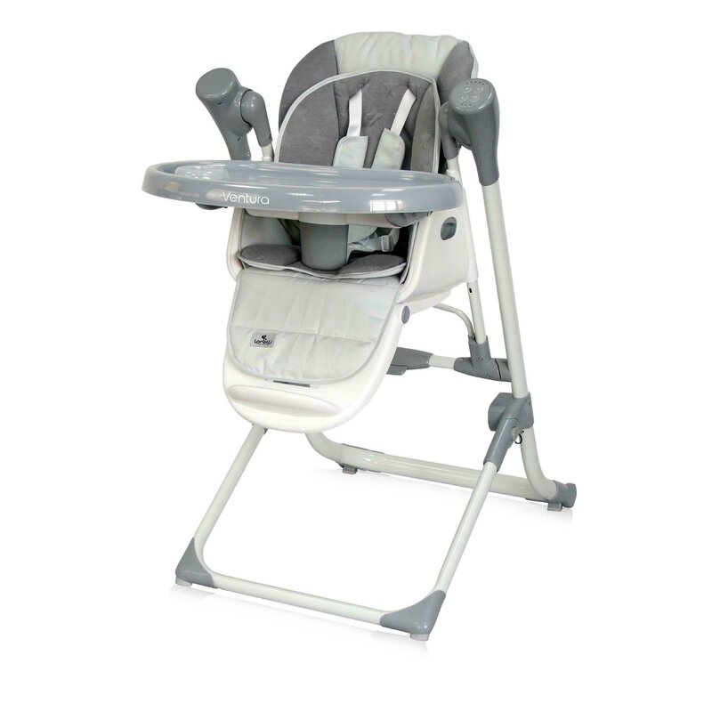 Lorelli - scaun de masa multifunctional ventura pliabil, 2 in 1, cu melodii, cu leganare cool stars, gri