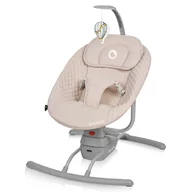 Leagan, Lionelo, Rio, Electric, Cu 3 viteze de leganare, Cu 8 melodii, Cu telecomanda, Cu husa detasabila, Cu perna detasabila, Centura in 3 puncte, Pana la 9 kg, Bej