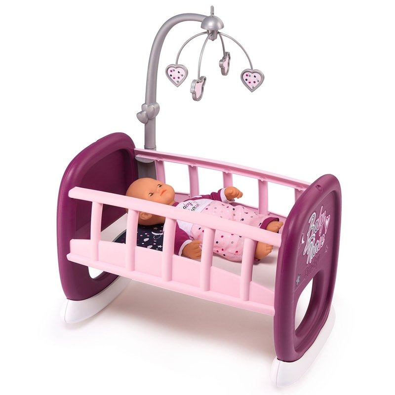 Smoby - leagan pentru papusa baby nurse cu carusel, mov