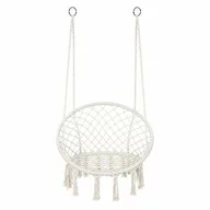 Leagan suspendat Boho, Baby Mix,  Pentru gradina si interior, Dimensiuni 80×60×120 cm, Sustinere pana la 125 kg, Bej