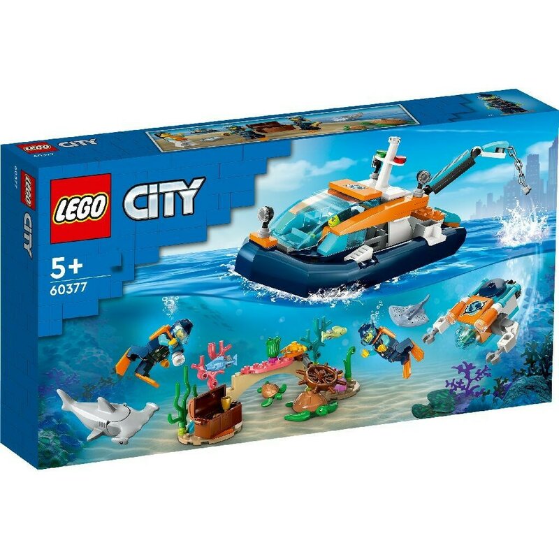 lego city nava de explorare a oceanului LEGO CITY BARCA PENTRU SCUFUNDARI DE EXPLORARE 60377