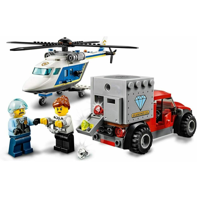 Lego - set de joaca urmarire cu elicopterul politiei , ® city, multicolor