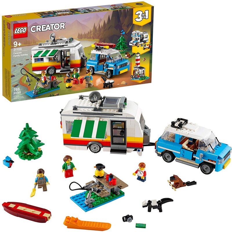 LEGO - Set de joaca Vacanta in familie cu rulota , ® Creator , 3 in 1, Multicolor