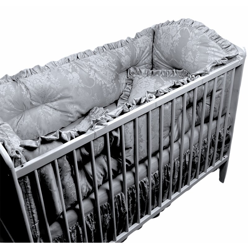 Deseda - lenjerie de pat bebe 140x70 cm din jackard gri lux by
