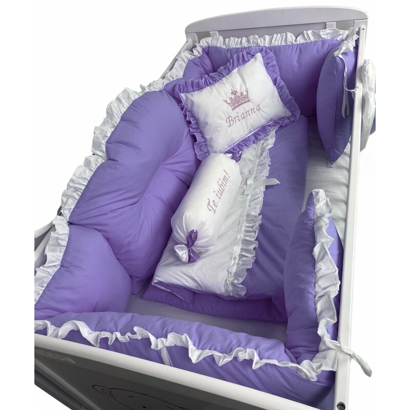 Deseda - lenjerie de pat bebelusi 120x60 cm 8 piese regal violet