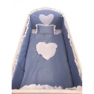 Deseda - Lenjerie de pat bebelusi cu aparatori laterale  Te iubesc puisor 140x70 cm albastru cu alb