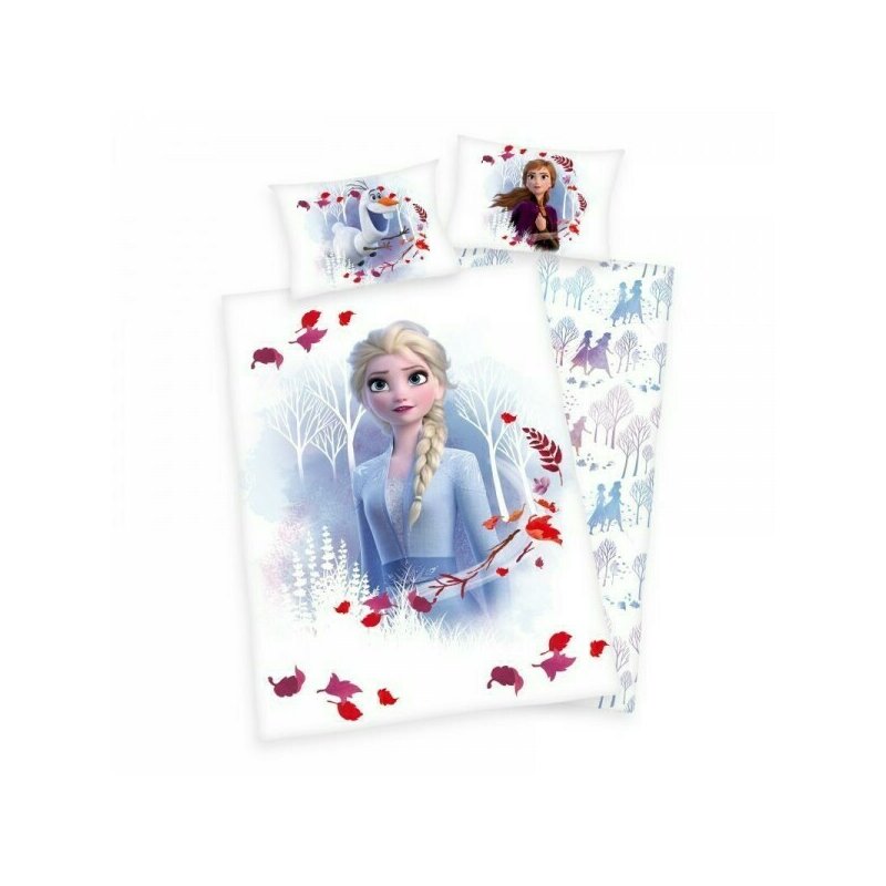 Herding - lenjerie 2 piese reversibila disney frozen 2 din bumbac, 135x100 cm