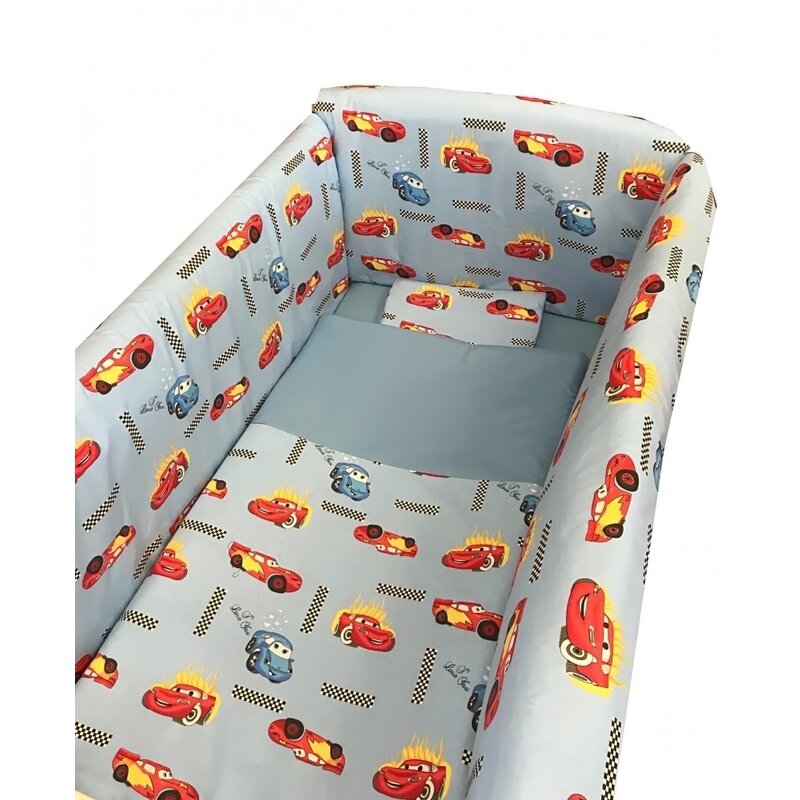 Deseda - lenjerie de patut bebelusi 120x60 cm cu aparatori maxi cars