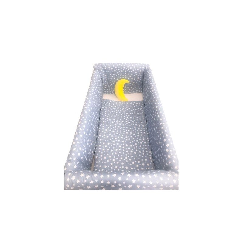 Deseda - lenjerie de patut bebelusi 140x70 cm cu aparatori maxi cer senin