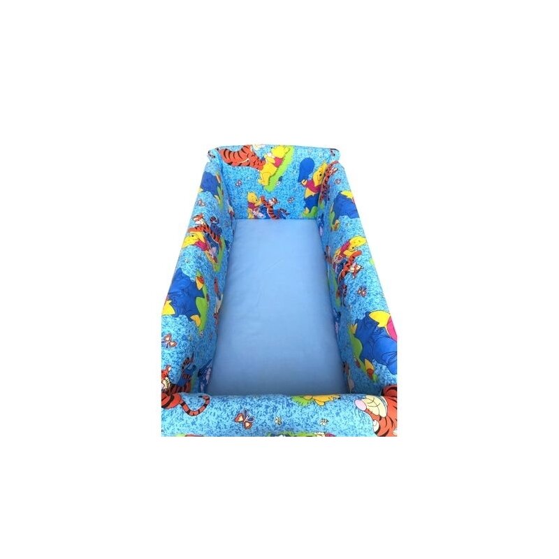 Deseda - lenjerie de patut bebelusi 140x70 cm cu aparatori maxi distractie cu aiurila albastru