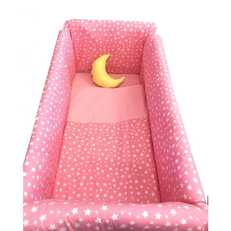 Deseda - lenjerie de patut bebelusi 140x70 cm cu aparatori maxi fluturasi