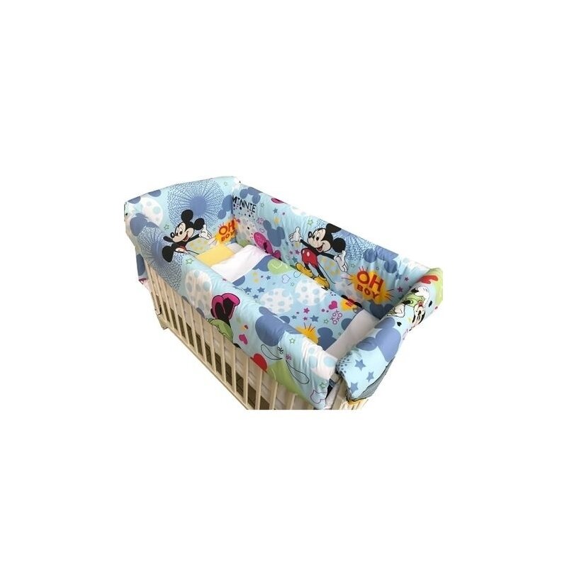 Deseda - lenjerie de patut bebelusi 140x70 cm cu aparatori maxi mickey mouse