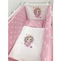 Lenjerie de pătuț bebeluși Personalizata imprimata 120x60 cm Prințesa cu coronițe albe pe roz - 1