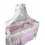 Deseda - Lenjerie Little Princess cu aparatori in 2 culori pat 120x60 cm  fundite si buzunar accesorii  Roz pal