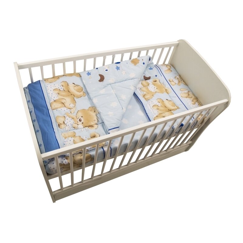 Mykids - lenjerie 3 piese teddy hug blue 120x60 cm