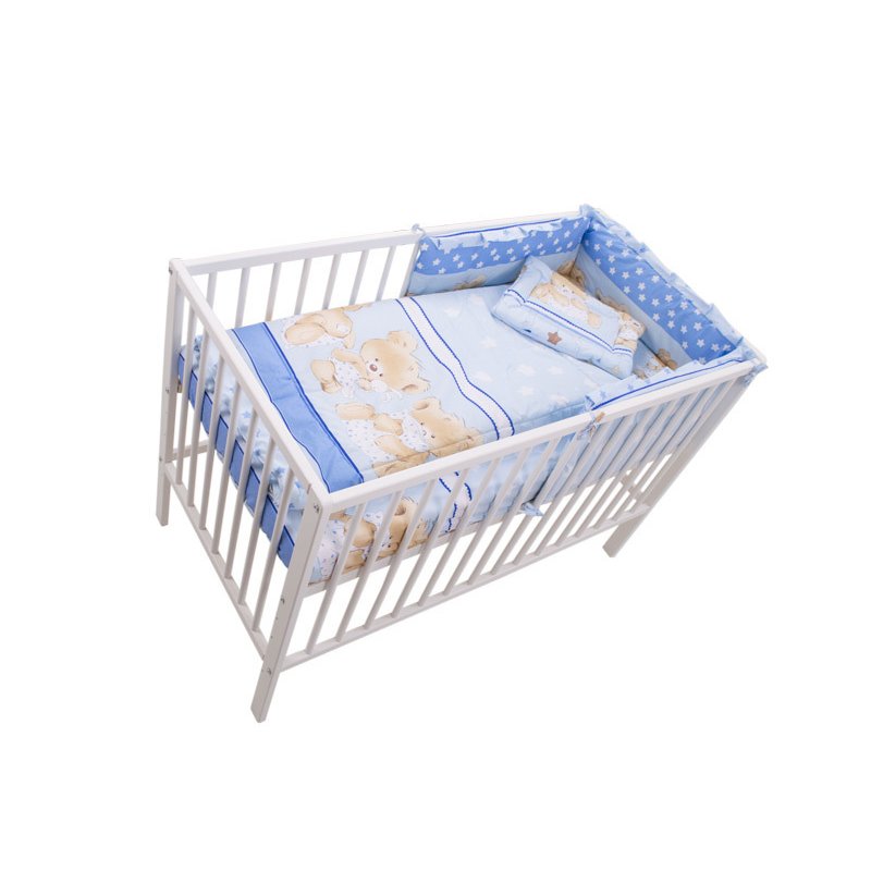 Mykids - lenjerie 4 piese teddy hug blue 120x60 cm