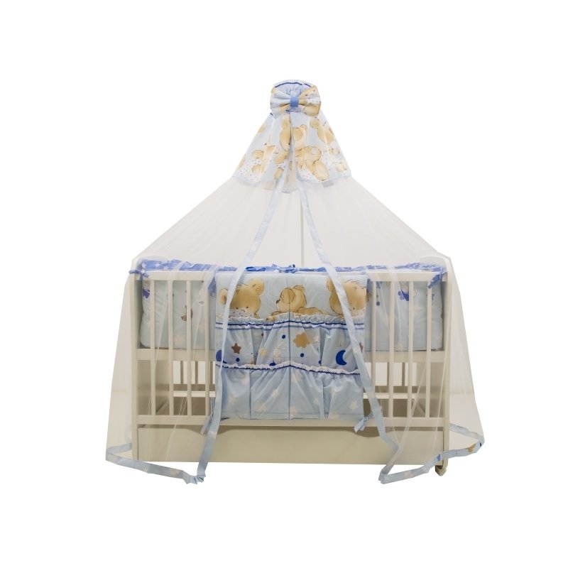 Mykids - lenjerie 7 piese teddy hug blue m2 140x70 cm