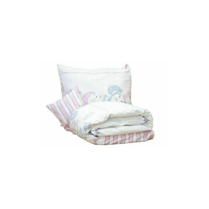 Kidsdecor - Lenjerie pat copii Odette Pink 100x150/40x60 cm