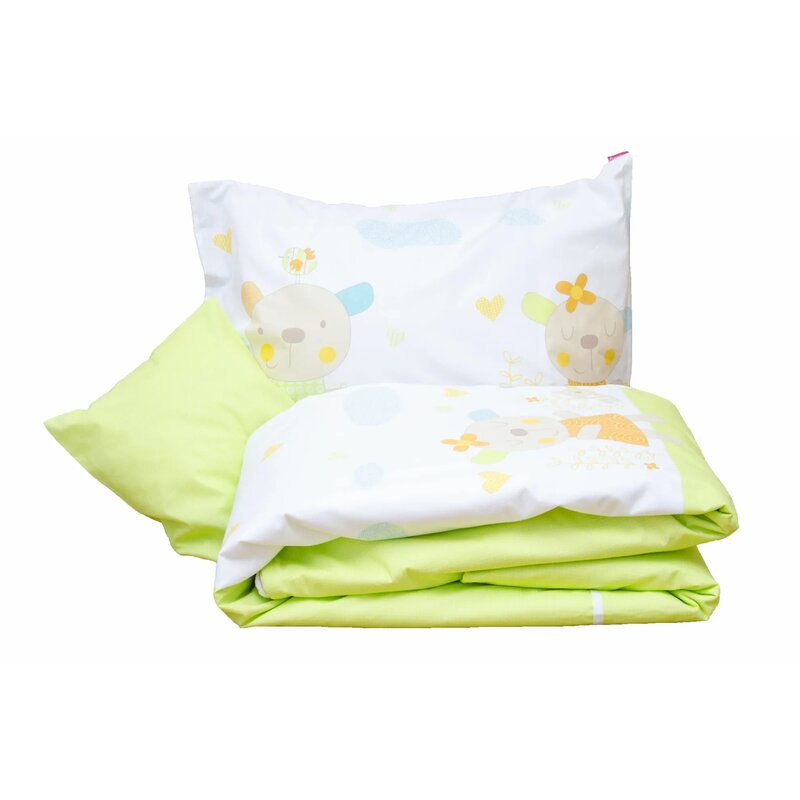 Kidsdecor - lenjerie 3 piese primavera 60x40 cm din bumbac, 125x110 cm