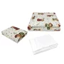 Lenjerie patut cu 3 piese, MimiNu, Cu cearceaf 120x60 cm, Din bumbac certificat Oeko Tex Standard 100, Cu pilota si husa pilota, 135x100 cm, Design, Teddy Bear On Moon - 1