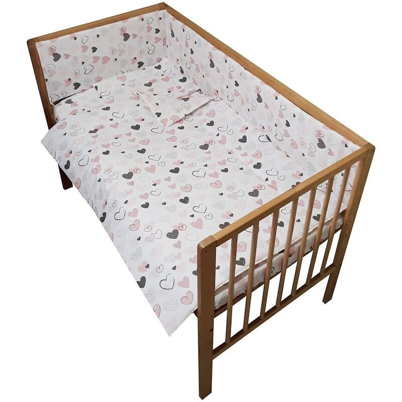 Hubners - lenjerie 4 piese hearts din bumbac, 120x60 cm, multicolor