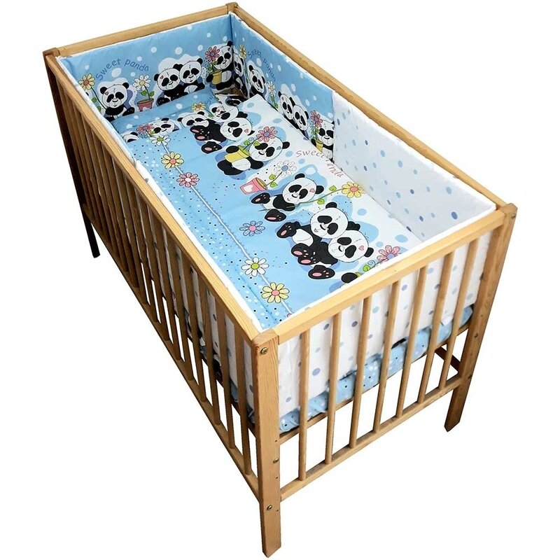 Hubners - lenjerie patut sweet panda 5 piese albastru