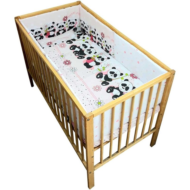 Hubners - lenjerie patut sweet panda 5 piese roz